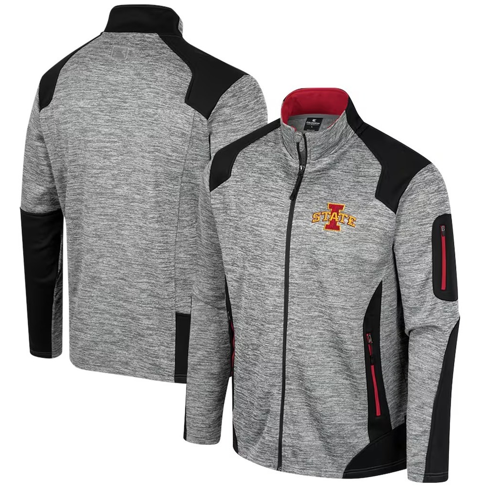 Colosseum® (Men's MEDIUM) Iowa State Cyclones Silberman™ Full-Zip Jacket in Gray